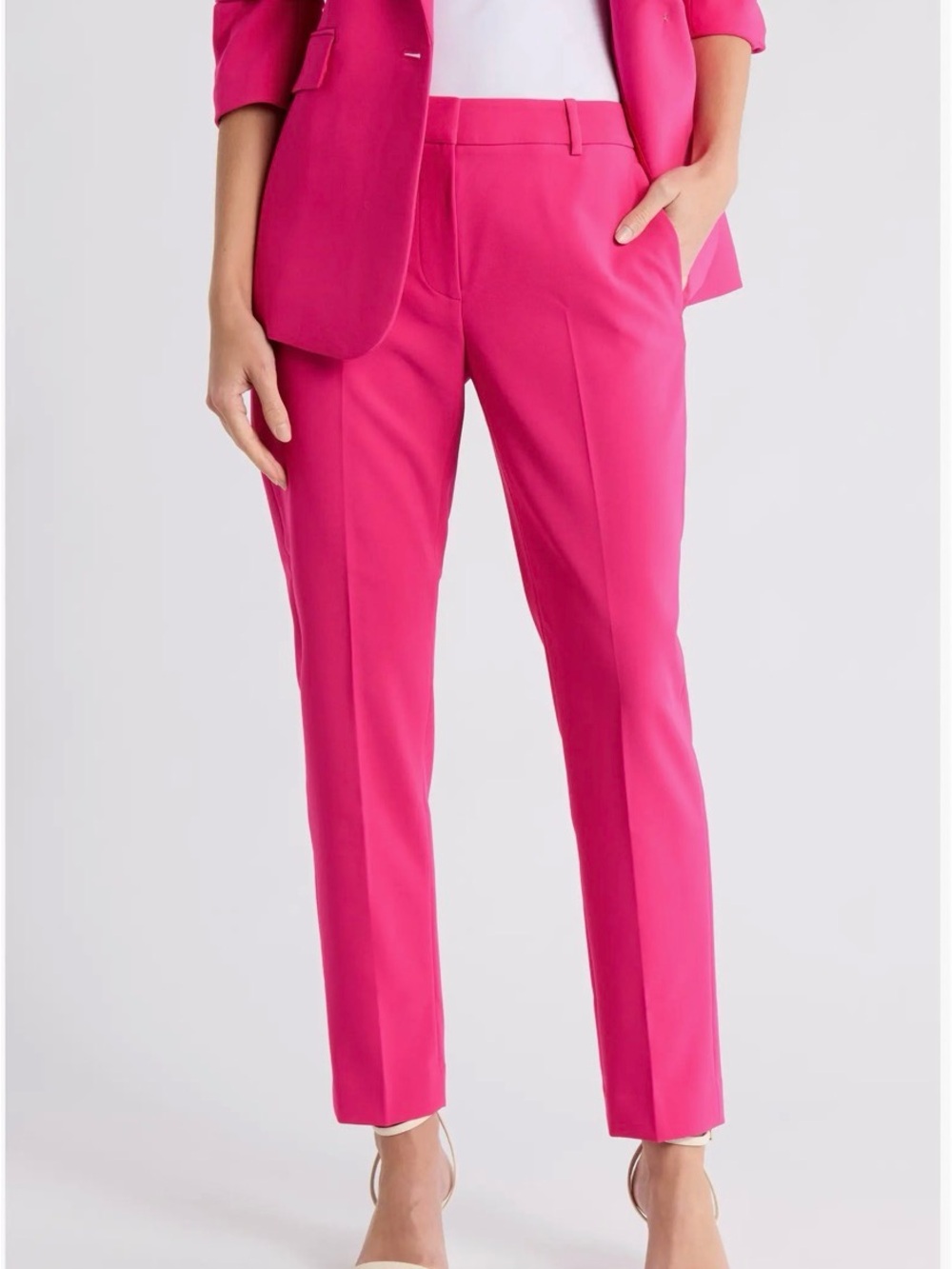 DKNY Hot Pink Tailored Straight Pants